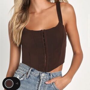 Lulus Brown Crop Top
